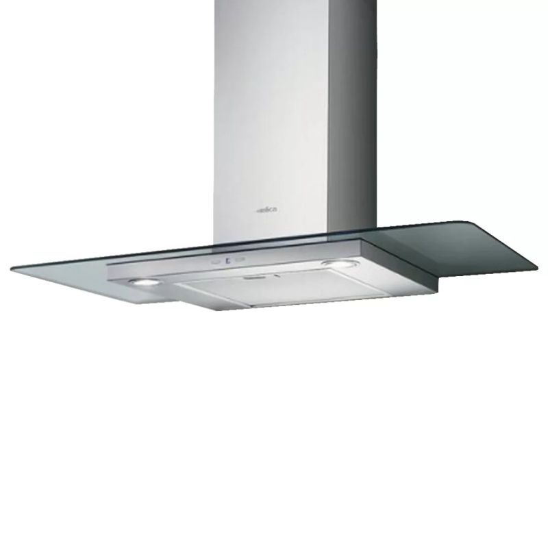 ELICA 90CM FLAT GLASS ISLAND COOKER HOOD STAINLES